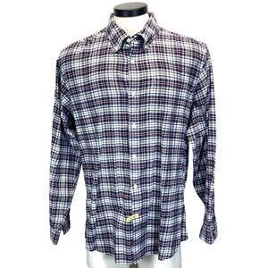 Eddie Bauer Shirt Men's Large Light Flannel Classic Fit Long Sleeve Button Down